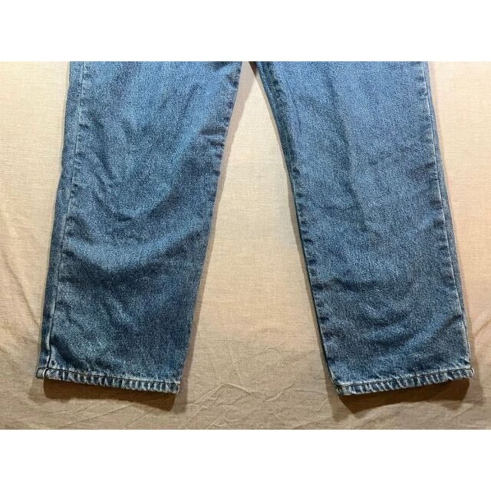 L.L.Bean Insulated Pants Womens 16 Blue Denim Belted Pocketed 34x29 - Picture 3 of 10